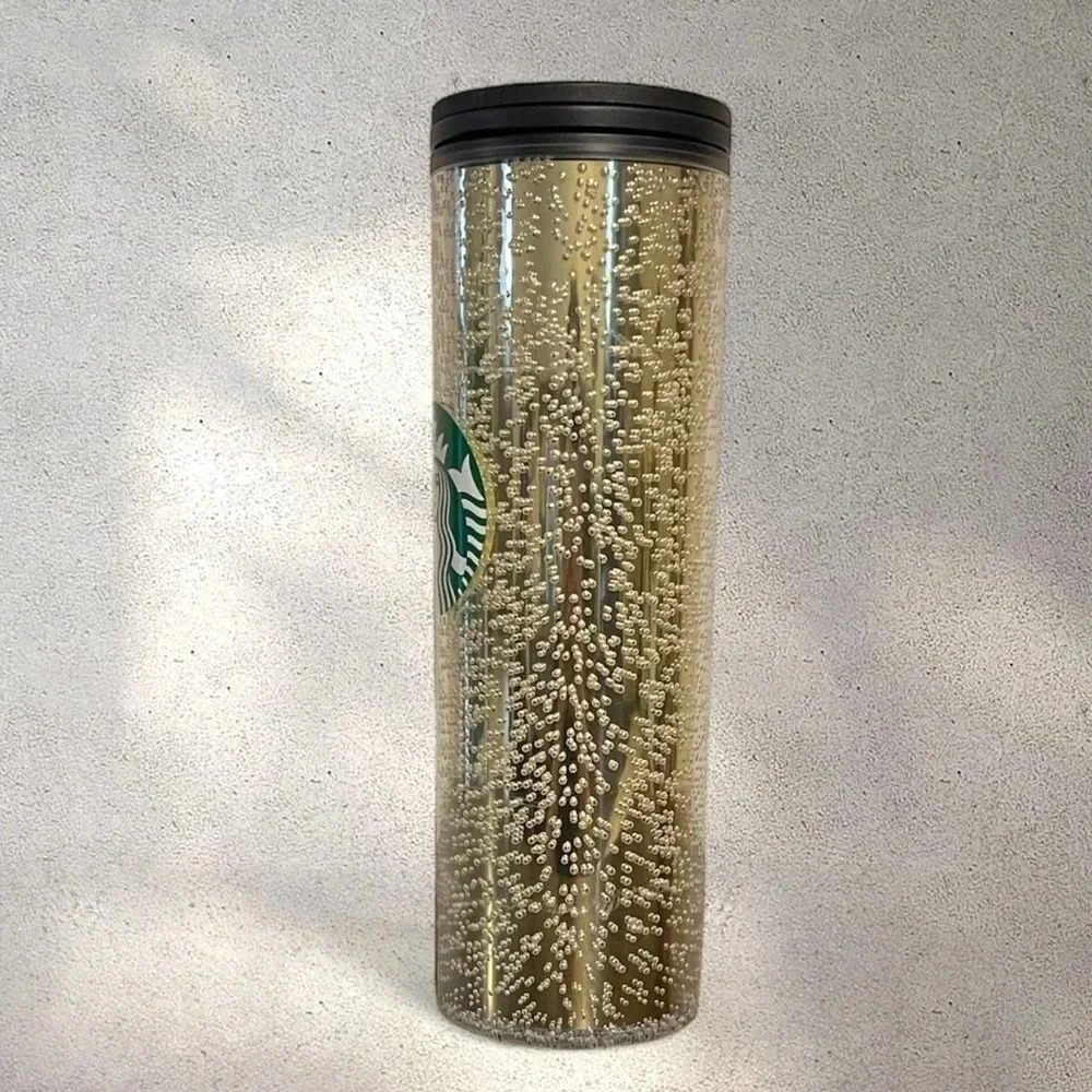 Starbucks Iridescent Gold Champagne Bubble Tumbler Cup m - Picture 6 of 10